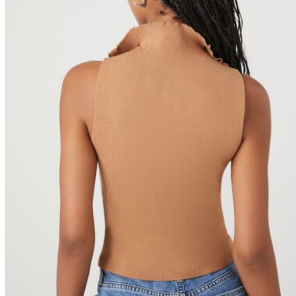 ♥️SOLD♥️ FOREVER 21 nude sweater-knit cropped tank - Picture 6 of 6